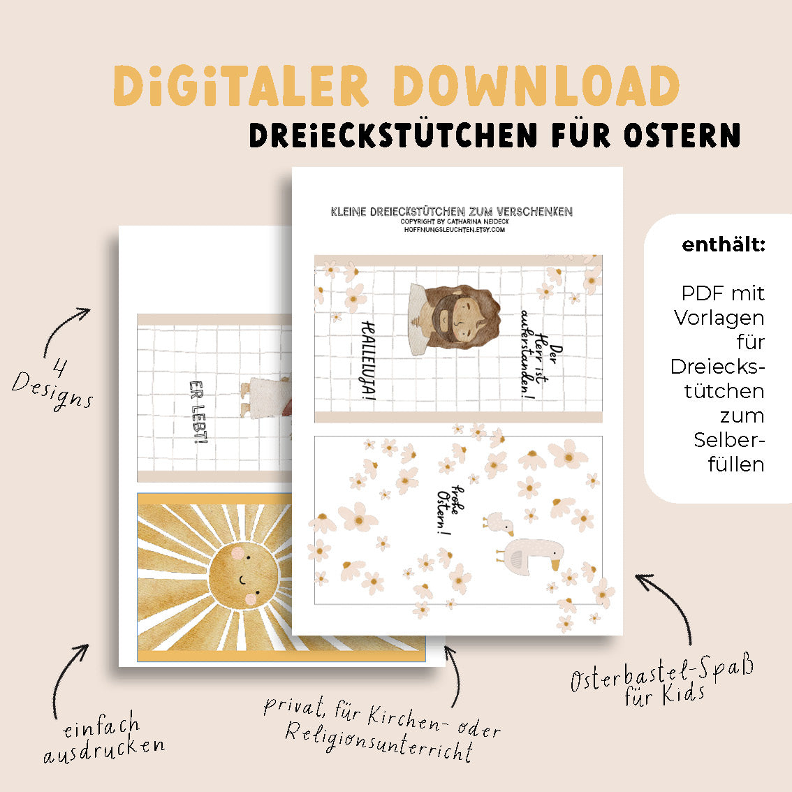 Download Dreieckstütchen Ostern